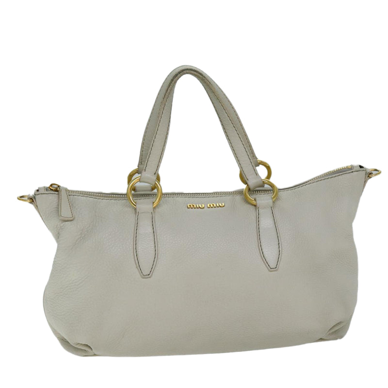 Miu Miu Vitello Beige Leather Handbag (Pre-Owned)