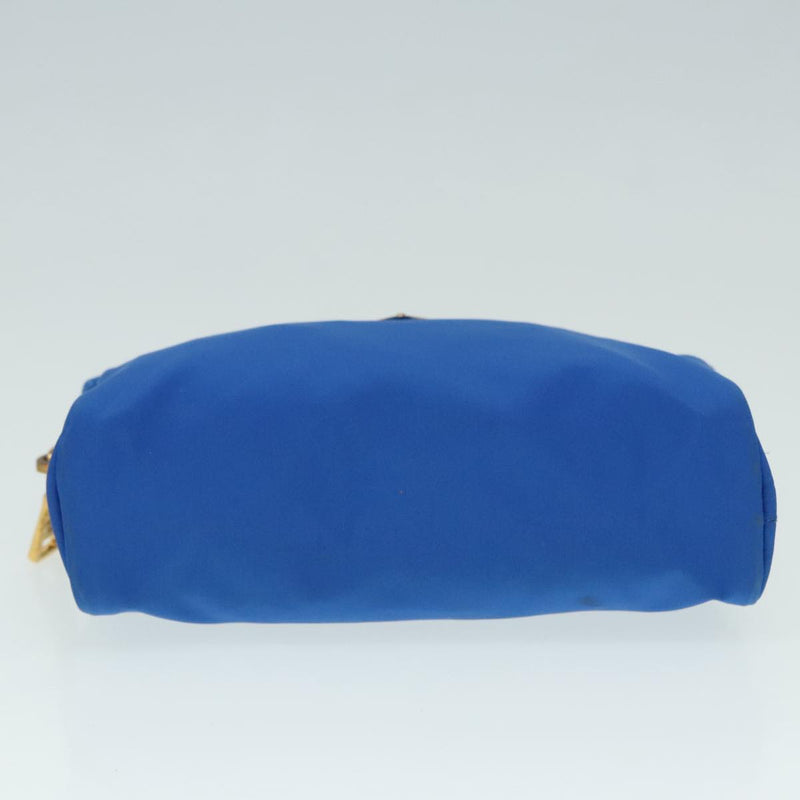 Prada Cosmetic Pouch Blue Synthetic Clutch Bag (Pre-Owned)