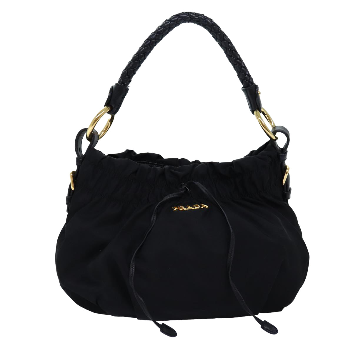 Prada Tessuto Black Synthetic Shoulder Bag (Pre-Owned)