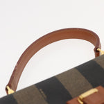 Fendi Pecan Brown Canvas Handbag (Pre-Owned)