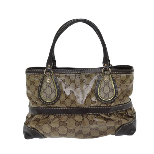 Gucci Gg Crystal Beige Canvas Handbag (Pre-Owned)