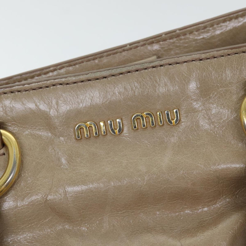 Miu Miu Vitello Beige Leather Handbag (Pre-Owned)