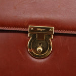 Salvatore Ferragamo Brown Leather Briefcase Bag (Pre-Owned)