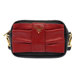 Prada Ribbon Red Leather Shoulder Bag (Pre-Owned)