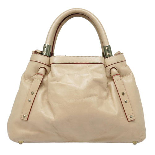 Chloé Victoria Beige Leather Handbag (Pre-Owned)