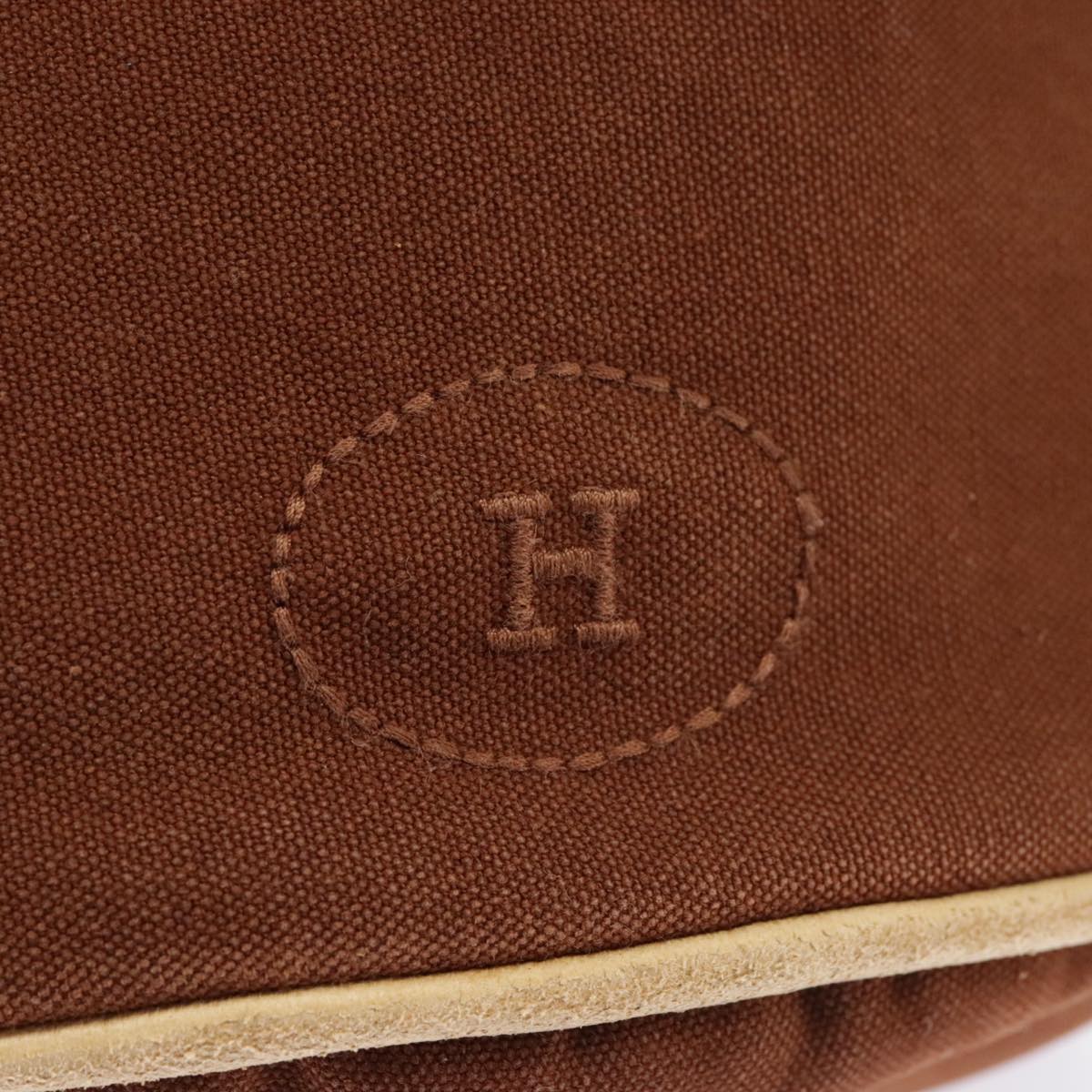 Hermès Polochon Mimil Brown Canvas Backpack Bag (Pre-Owned)