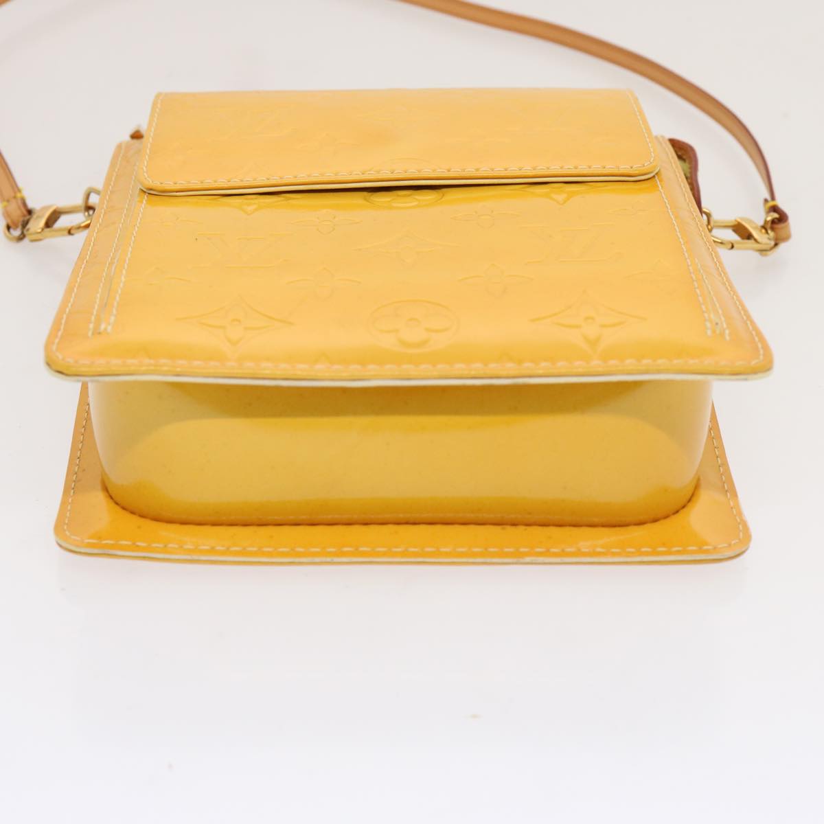 Louis Vuitton Mott Yellow Patent Leather Clutch Bag (Pre-Owned)