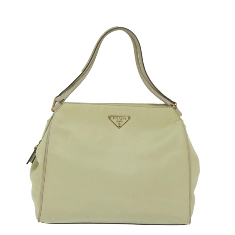 Prada Tessuto Beige Synthetic Handbag (Pre-Owned)