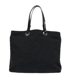 Fendi Roll Bag Black Canvas Handbag (Pre-Owned)