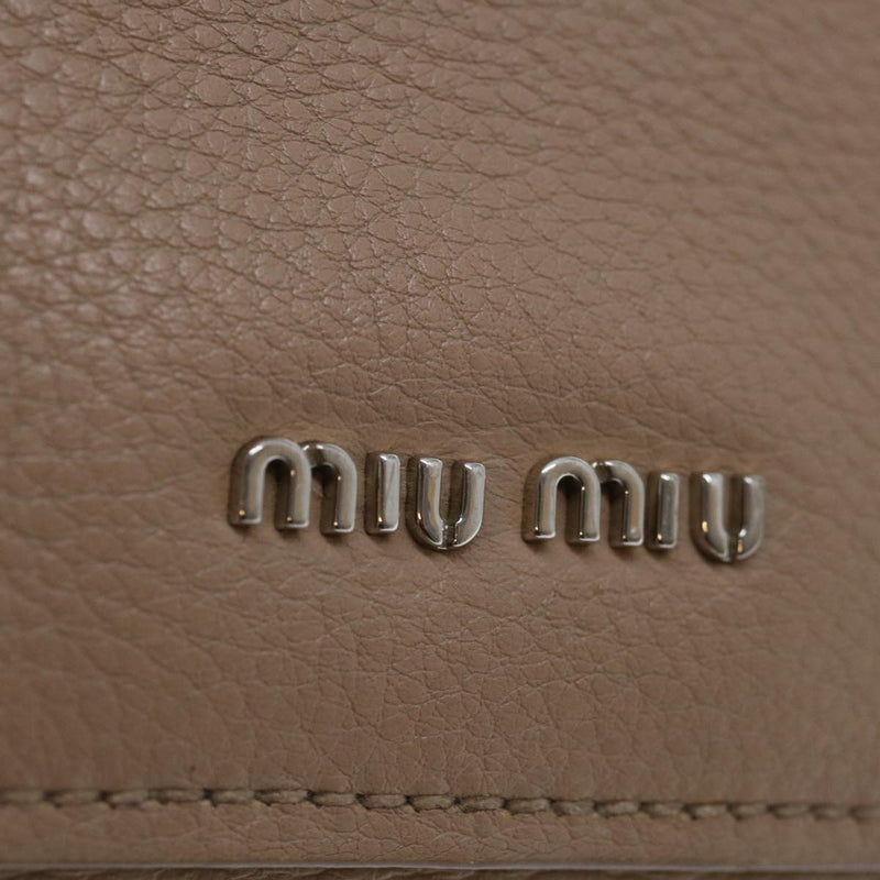 Miu Miu Vitello Beige Leather Shoulder Bag (Pre-Owned)