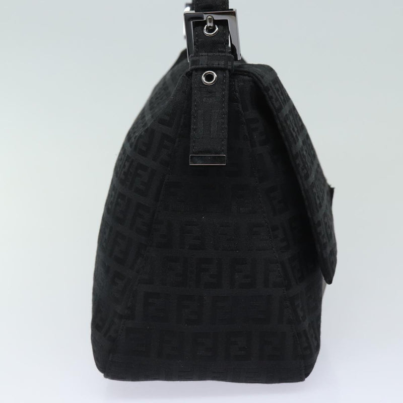 Fendi Mamma Baguette Black Canvas Shoulder Bag (Pre-Owned)