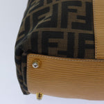 Fendi Zucca Brown Canvas Handbag (Pre-Owned)