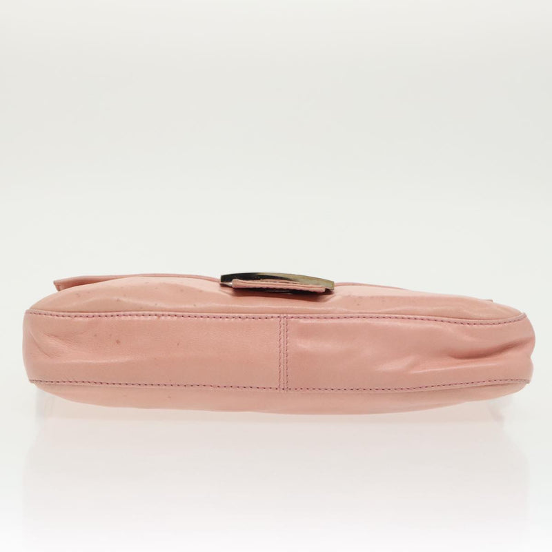 Fendi Baguette Pink Leather Shoulder Bag (Pre-Owned)