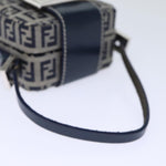 Fendi Zucchino Navy Canvas Clutch Bag (Pre-Owned)