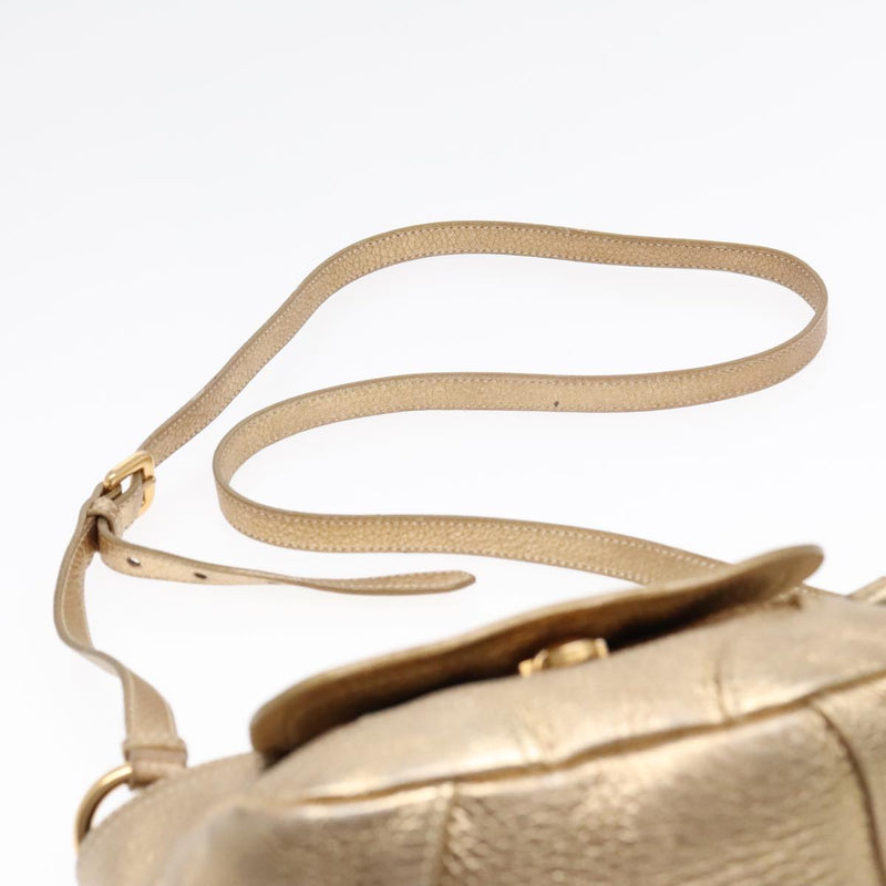 Prada Gold Leather Shoulder Bag (Pre-Owned)