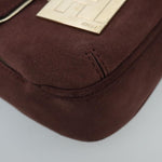 Fendi Baguette Burgundy Canvas Handbag (Pre-Owned)