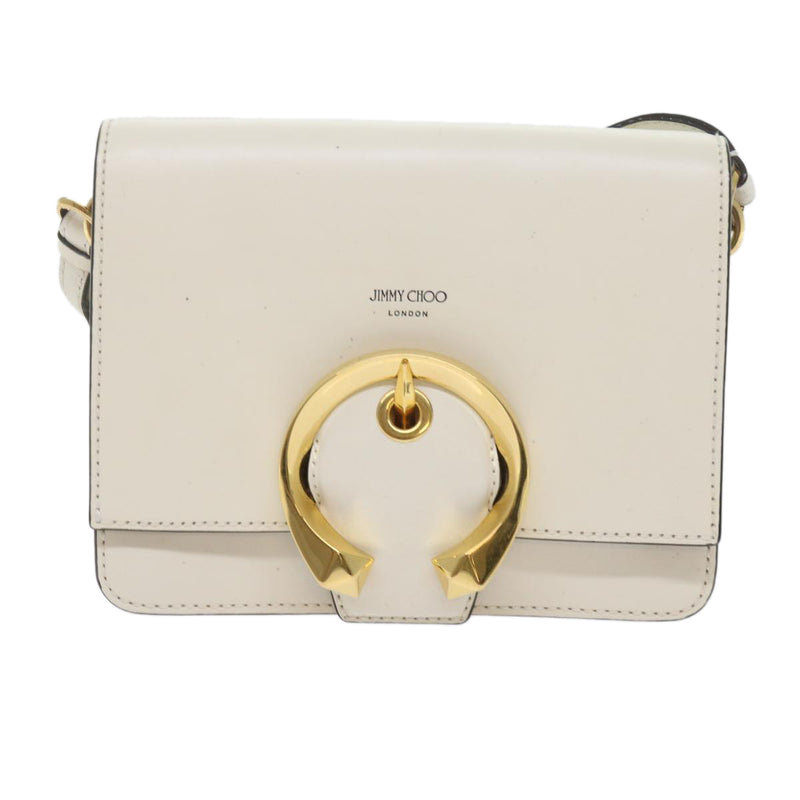 Jimmy Choo Madeline White Leather Shoulder Bag (Pre-Owned)