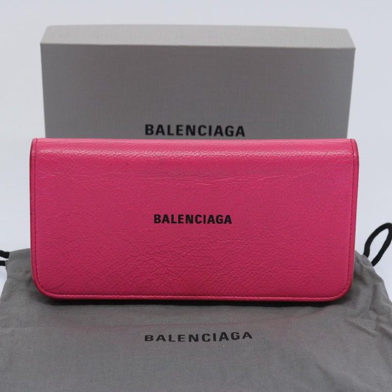 Balenciaga Cash Pink Leather Wallet  (Pre-Owned)