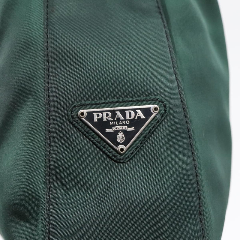 Prada Tessuto Green Synthetic Shoulder Bag (Pre-Owned)