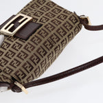 Fendi Mamma Baguette Brown Canvas Handbag (Pre-Owned)