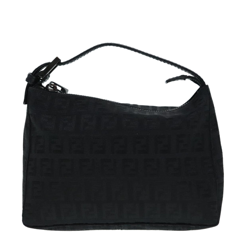 Fendi Zucchino Black Canvas Handbag (Pre-Owned)