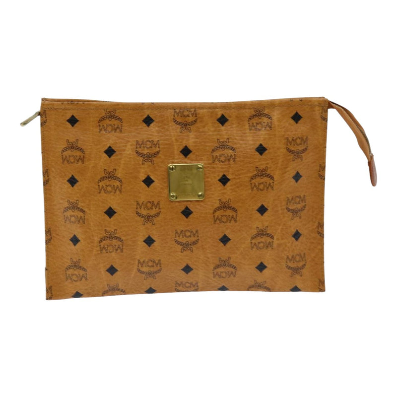 MCM Visetos Brown Canvas Clutch Bag (Pre-Owned)