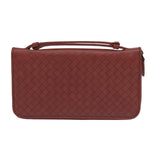 Bottega Veneta Intrecciato Red Leather Briefcase Bag (Pre-Owned)