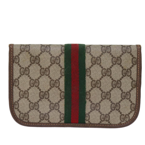 Gucci Sherry Beige Leather Clutch Bag (Pre-Owned)