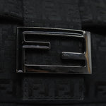 Fendi Mamma Baguette Black Canvas Shoulder Bag (Pre-Owned)