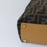 Fendi Zucca Brown Canvas Handbag (Pre-Owned)