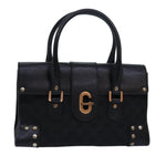 Gucci Gg Canvas Black Canvas Handbag (Pre-Owned)