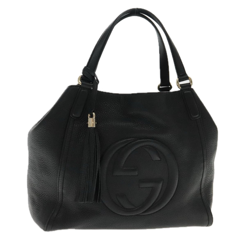 Gucci Soho Black Leather Tote Bag (Pre-Owned)