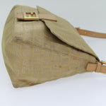 Fendi Mamma Baguette Beige Canvas Shoulder Bag (Pre-Owned)