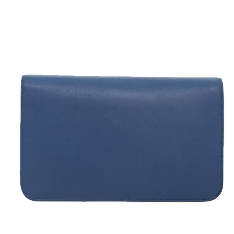 Fendi 2Jours Blue Leather Clutch Bag (Pre-Owned)