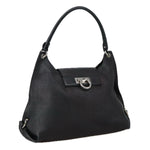 Salvatore Ferragamo Fanisa Black Leather Shoulder Bag (Pre-Owned)