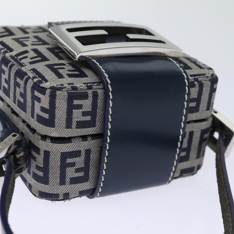 Fendi Zucchino Navy Canvas Clutch Bag (Pre-Owned)