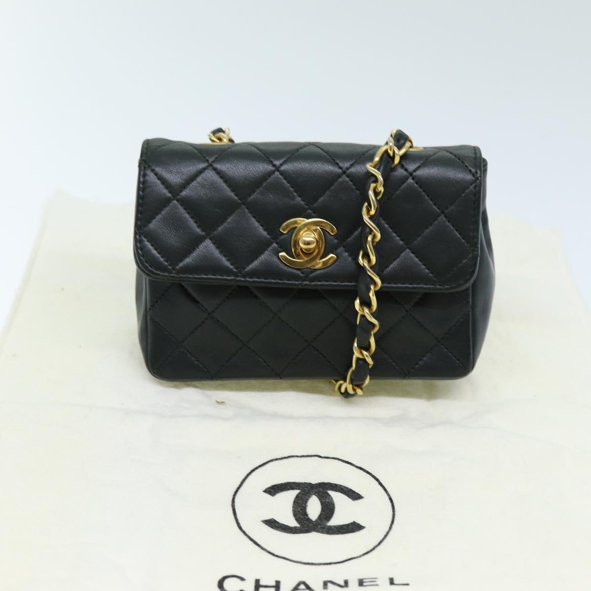 Chanel Timeless Black Leather Shoulder Bag (Pre-Owned)