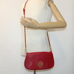 Tory Burch Red Leather Shoulder Bag (Pre-Owned)