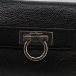 Salvatore Ferragamo Fanisa Black Leather Shoulder Bag (Pre-Owned)