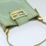 Fendi Zucchino Blue Canvas Handbag (Pre-Owned)