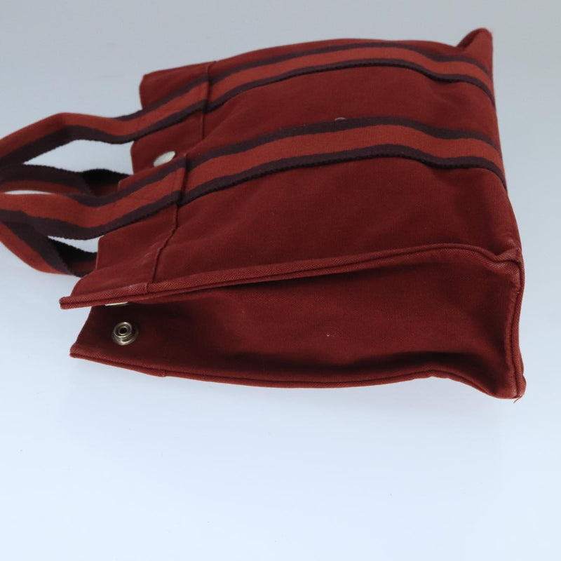 Hermès Herline Burgundy Canvas Tote Bag (Pre-Owned)