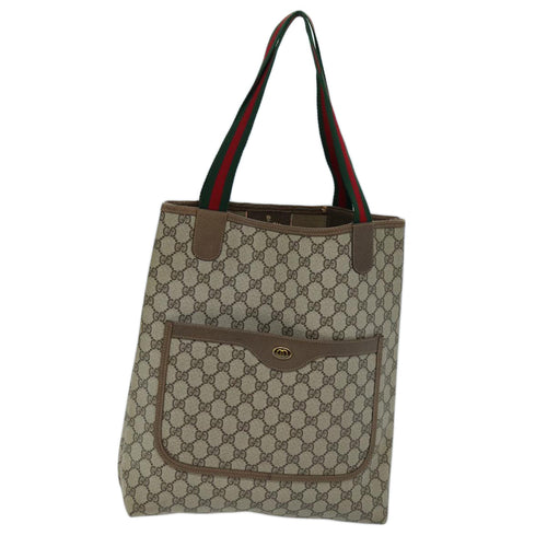 Gucci Sherry Beige Canvas Tote Bag (Pre-Owned)