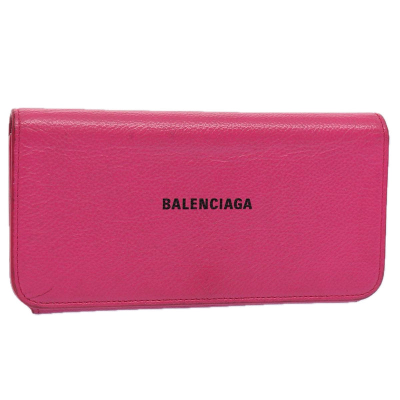 Balenciaga Cash Pink Leather Wallet  (Pre-Owned)