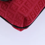 Fendi Zucca Red Canvas Shoulder Bag (Pre-Owned)