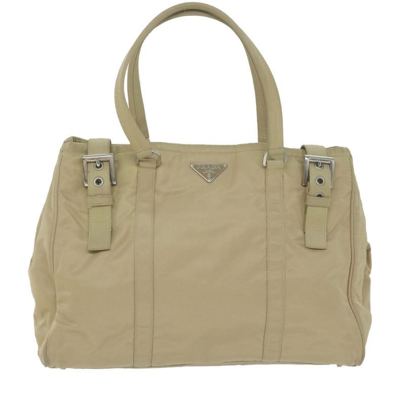 Prada Tessuto Beige Synthetic Tote Bag (Pre-Owned)