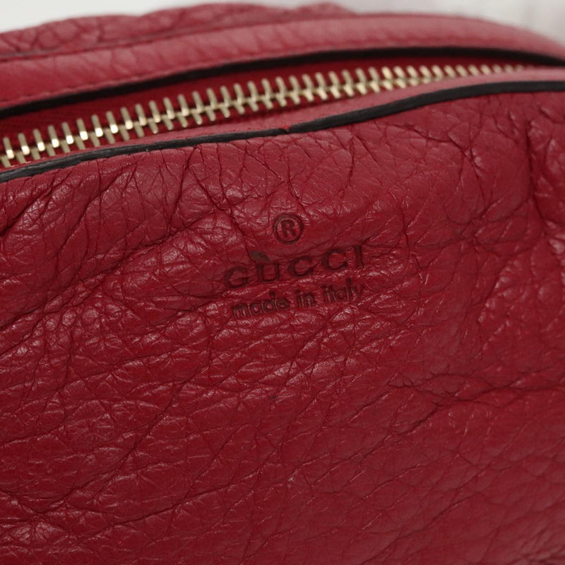 Gucci Bamboo Red Leather Clutch Bag (Pre-Owned)