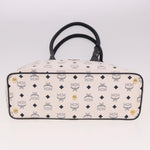 MCM Visetos White Canvas Handbag (Pre-Owned)