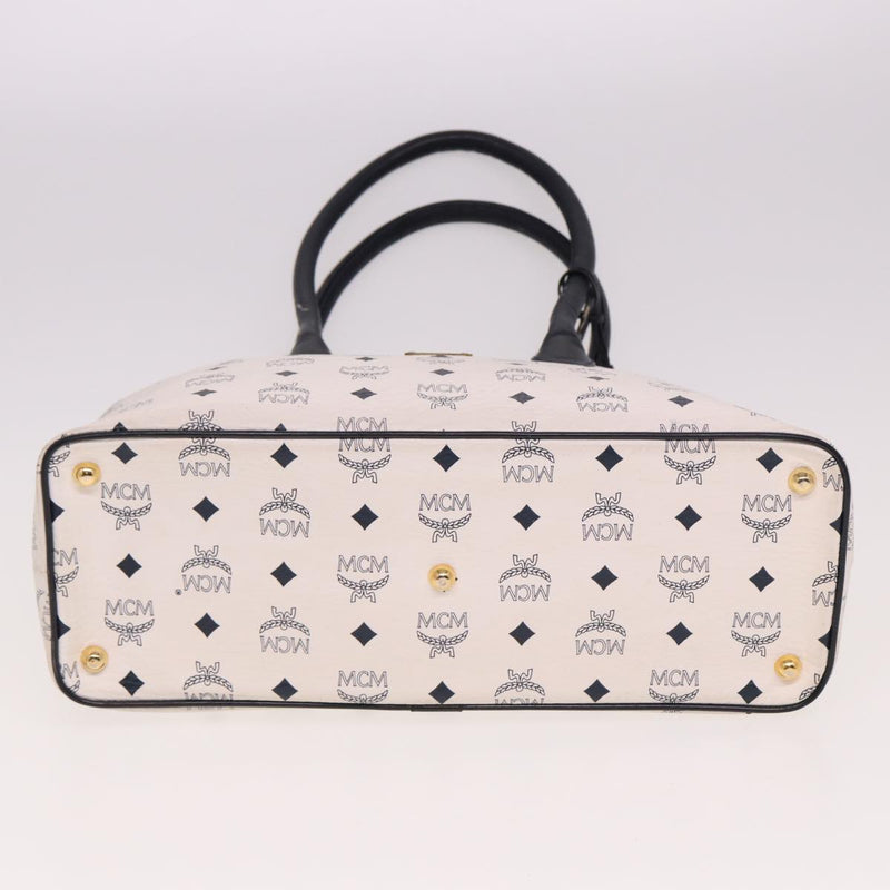 MCM Visetos White Canvas Handbag (Pre-Owned)