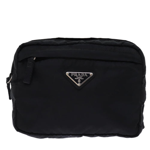 Prada Tessuto Black Synthetic Shoulder Bag (Pre-Owned)