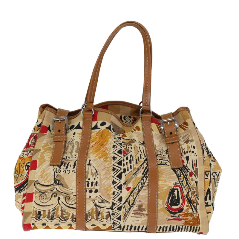 Prada Beige Canvas Tote Bag (Pre-Owned)